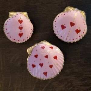 Shells Set of 3 Pink and Red Mini